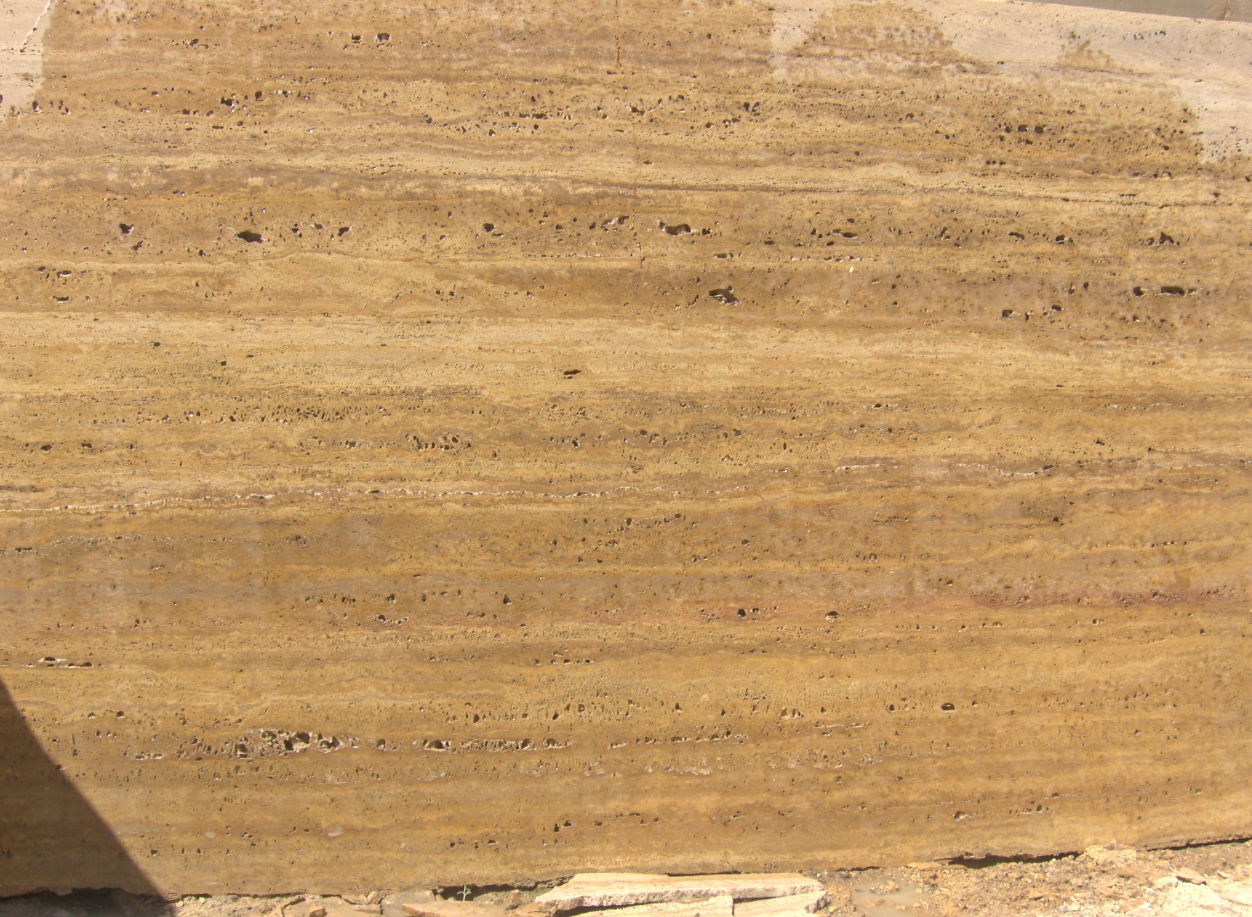 yellow travertine slabs