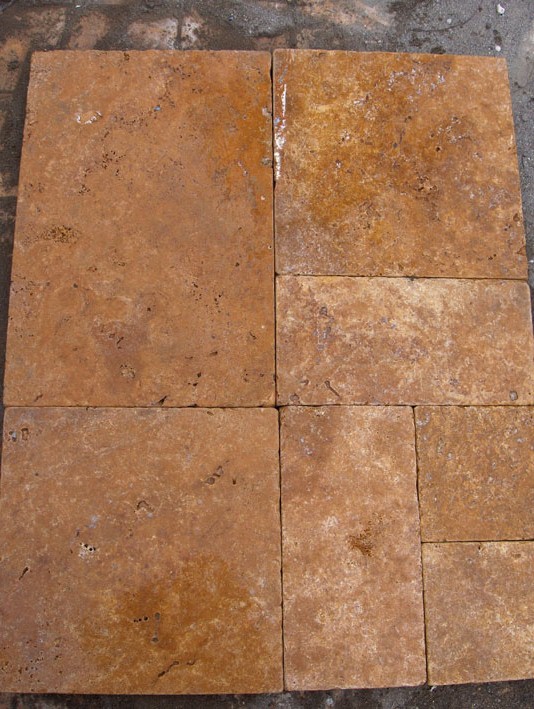Honed & Filled Yellow Travertine Tiles