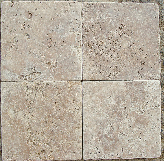 6" x 6" tumbled travertine